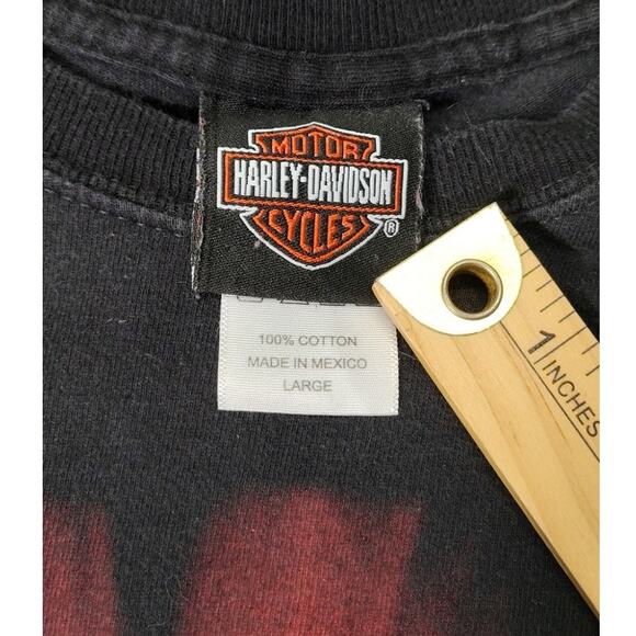 Harley Davidson T-Shirt Mens Size Large Las Vegas Skull Biker Nevada Black - Picture 6 of 7